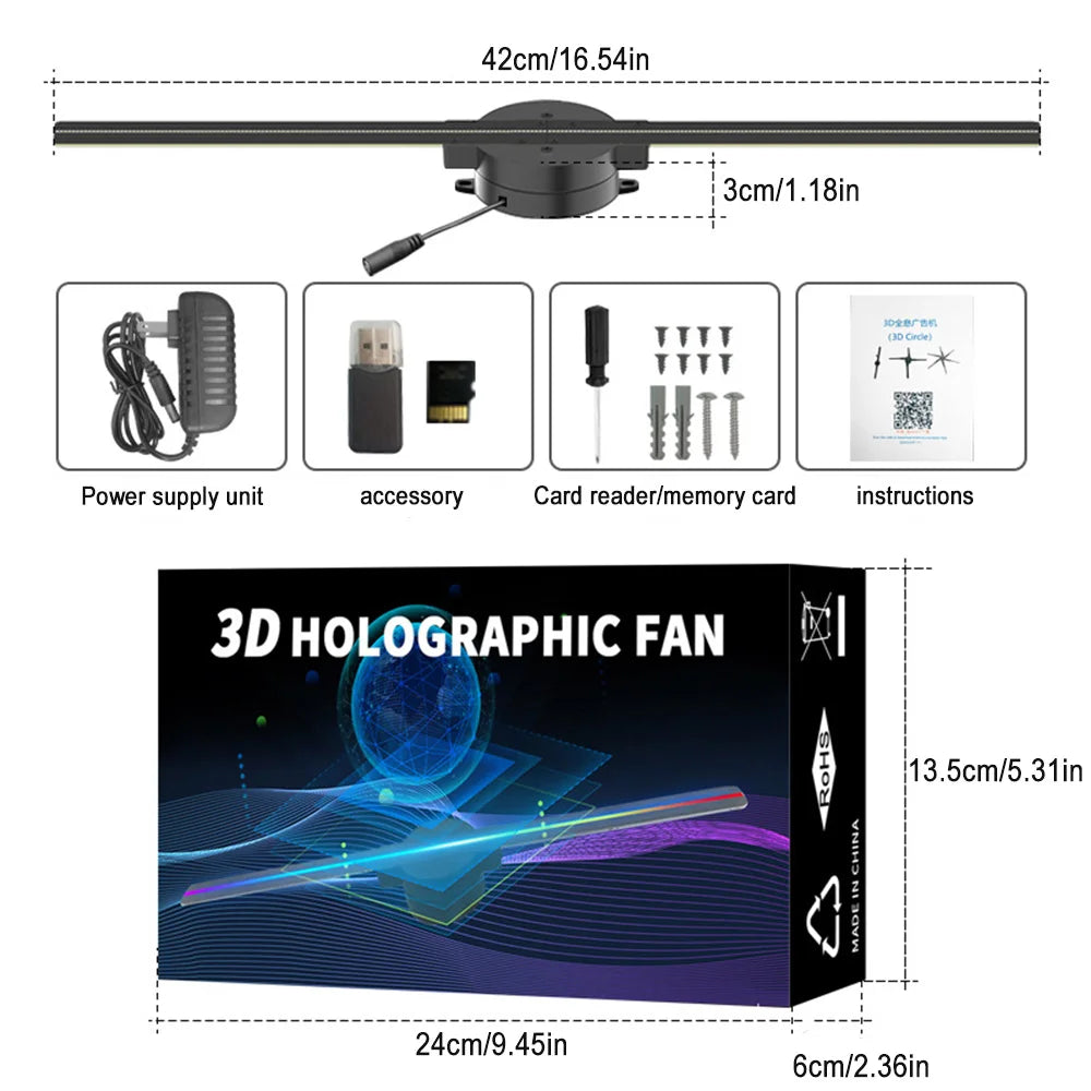 Naked Eye 3D Holographic Fan Screen