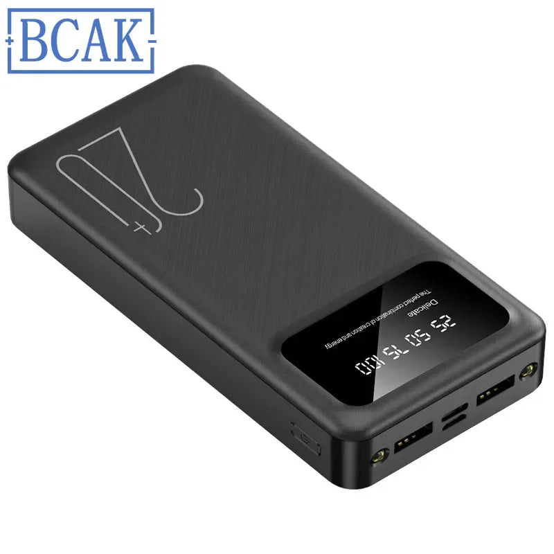 Ultra-Compact 20000mAh BCAK Power Bank – Self-Contained Cable and Fast Charging